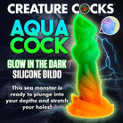 Creature Cocks Aqua-Cock Glow-in-the-Dark Silicone Dildo - Glow in the Dark - Fantasy Dildo