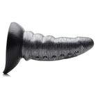 Beastly tapered bumpy silicone dildo with a flared base and ribbed, textured shaft