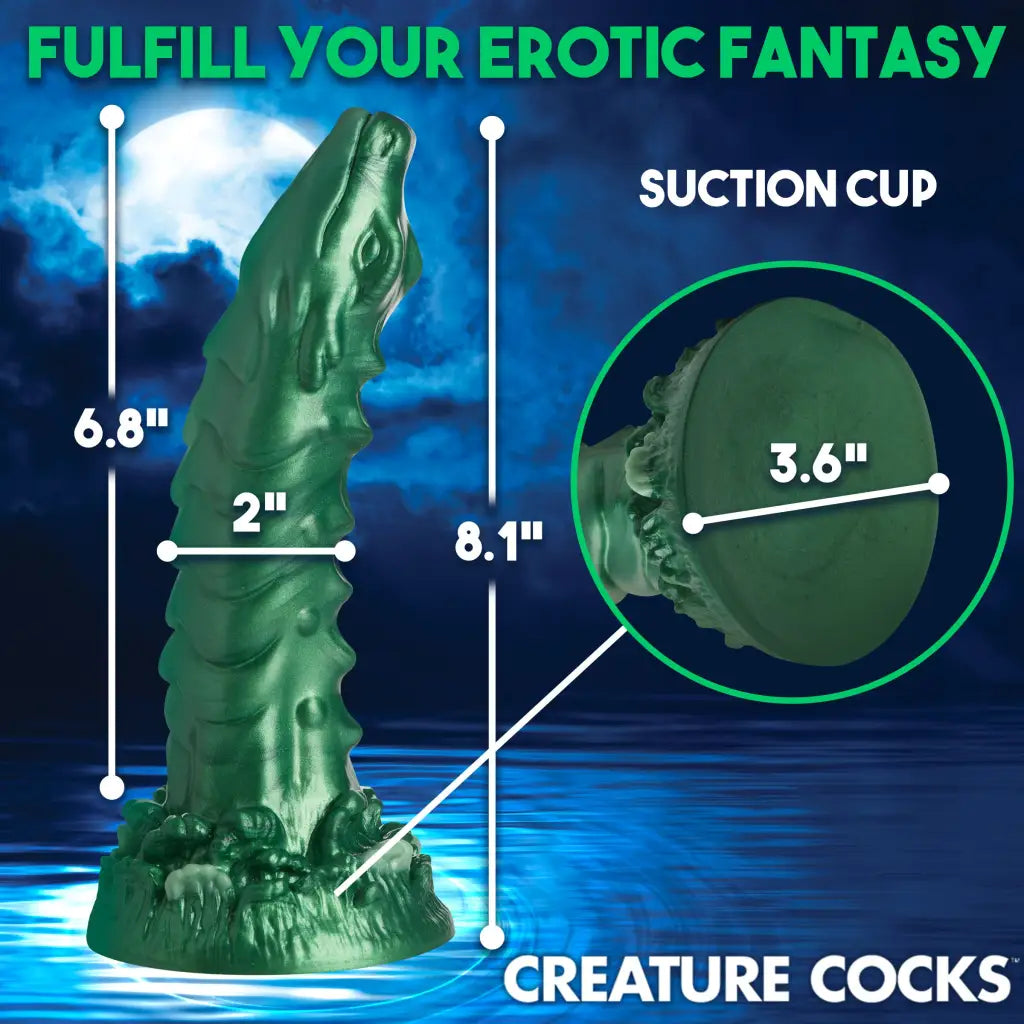 Creature Cocks Cockness Monster Lake Creature Silicone Dildo - Green - Fantasy Dildo