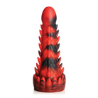 Creature Cocks Demon Rising Scaly Dragon Silicone Dildo with red and black textured design