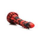 Creature Cocks Demon Rising scaly dragon silicone dildo with red and black textured glass pipe