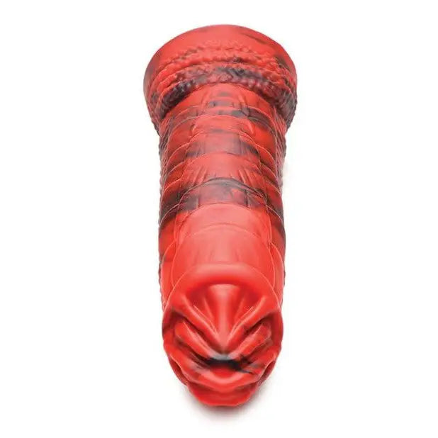 Creature Cocks Fire Dragon scaly silicone dildo with red textured and ridged surface