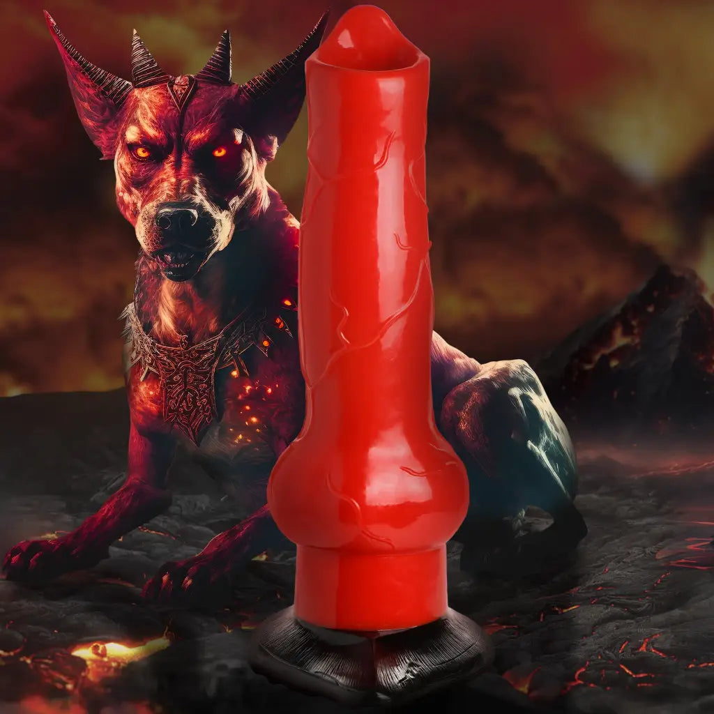 Creature Cocks Giant Hell-Hound Canine 3ft Dildo - Red - Fantasy Dildo