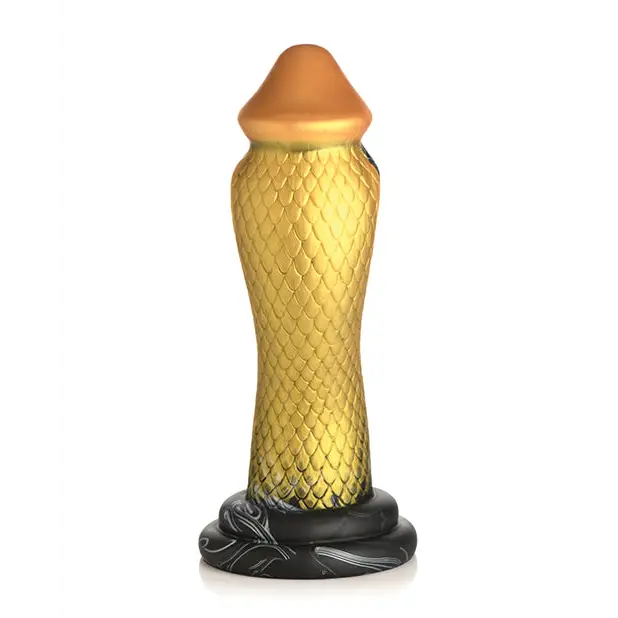 Creature Cocks Golden Mamba Silicone Dildo with lifelike golden mermaid tail