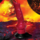 Creature Cocks Hell Hound Canine Penis Silicone Dildo - Red Phallic-Shaped Object with Flared Base