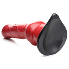 Red silicone hell hound canine penis dildo with black base by Creature Cocks