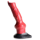 Hell Hound Canine Penis Silicone Dildo with a textured red shaft and flared base