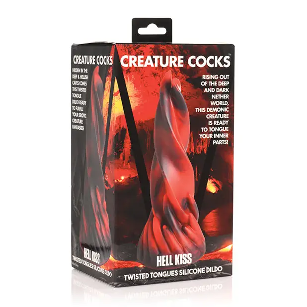 Creature Cocks Hell Kiss Twisted Tongues Silicone Dildo - Red - Fantasy Dildo