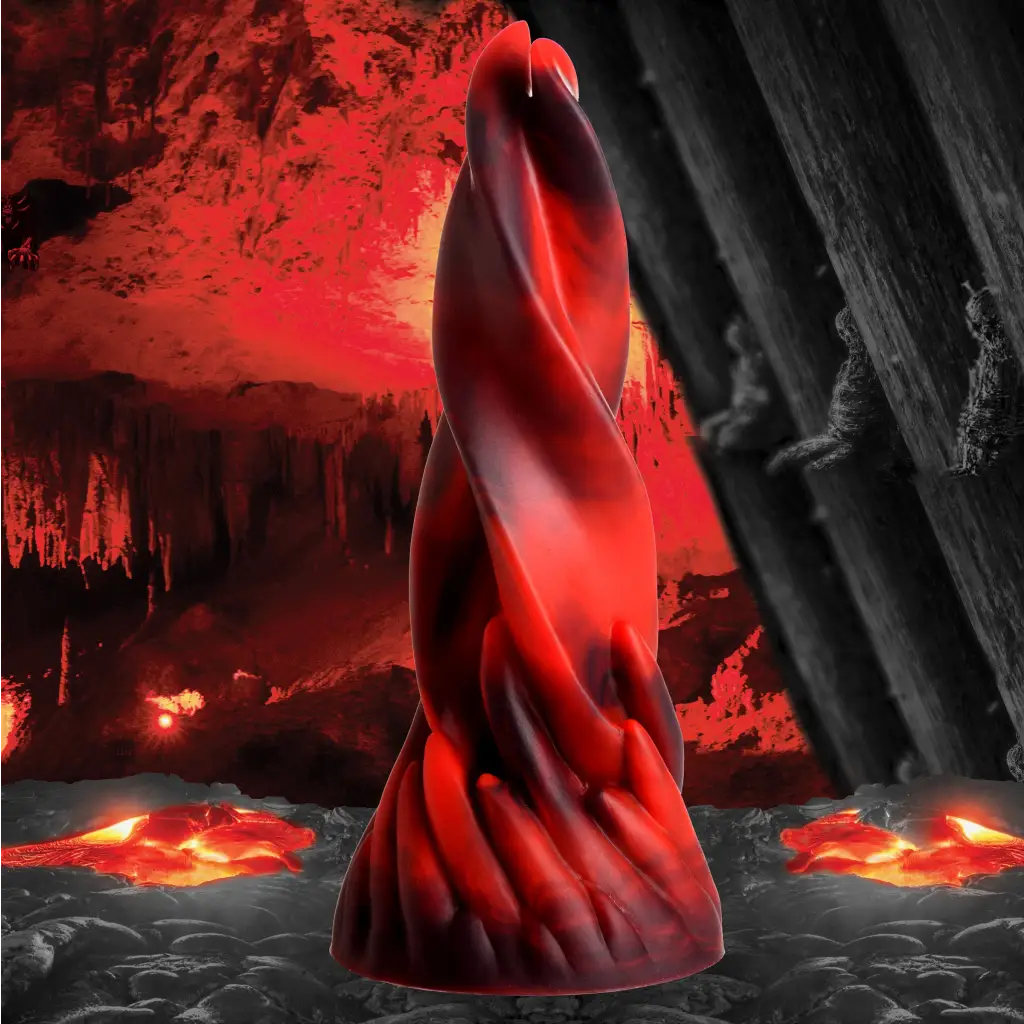 Creature Cocks Hell Kiss Twisted Tongues Silicone Dildo - Red - Fantasy Dildo