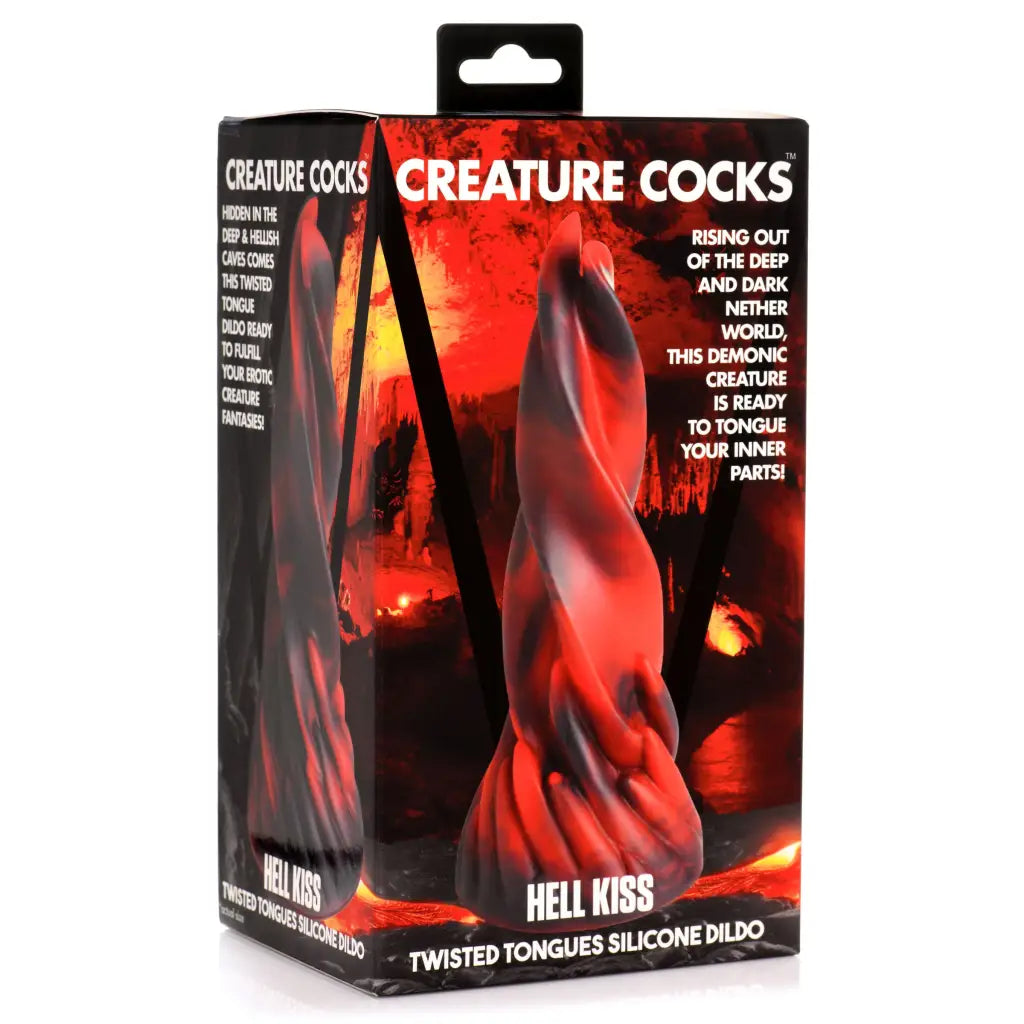 Creature Cocks Hell Kiss Twisted Tongues Silicone Dildo - Red - Fantasy Dildo