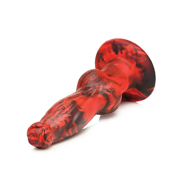 Creature Cocks Hell Wolf Thrusting & Vibrating Silicone Dildo - Red - Fantasy Vibrator