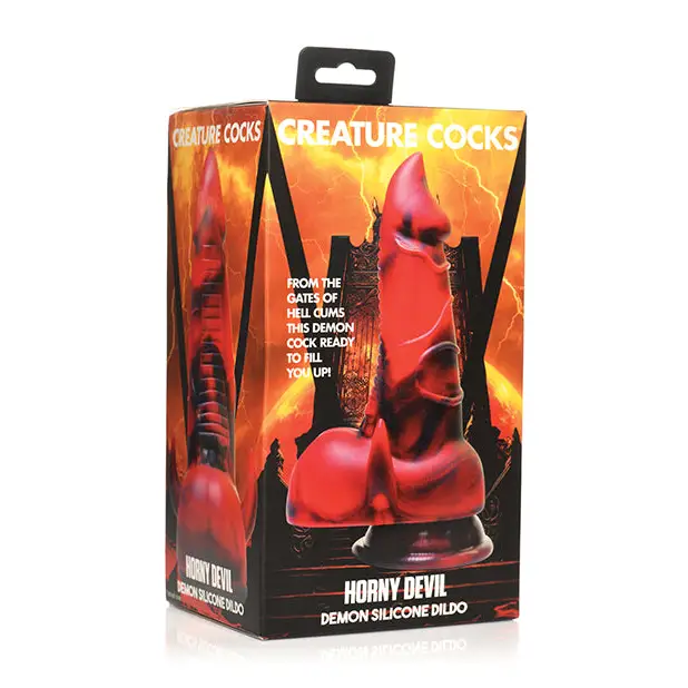 Creature Cocks Horny Devil Demon Silicone Dildo - Red - Fantasy Dildo