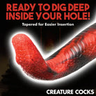 A red snake displayed with ’ready to get inside your hole’ for Creature Cocks King Cobra dildo