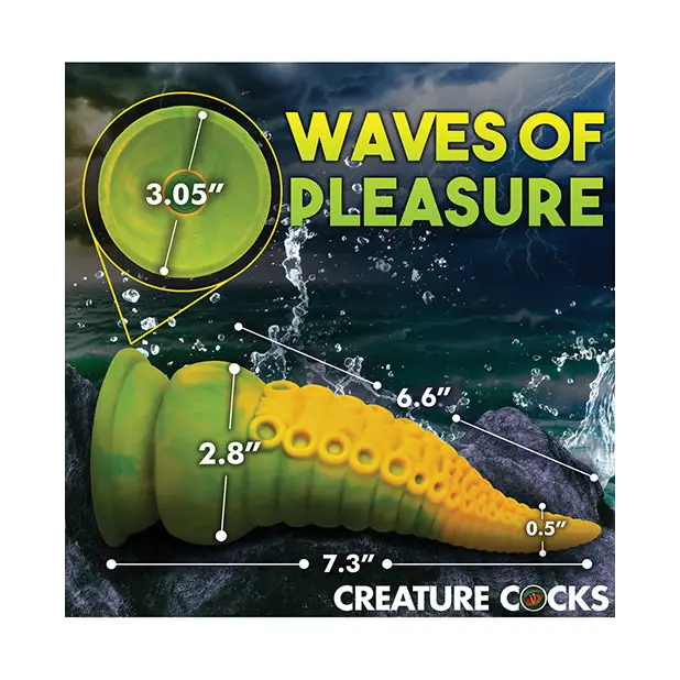 Creature Cocks Monstropus 2.0 Vibrating Tentacle Silicone Dildo - Yellow/Green - Vibrators