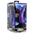 Purple silicone dildo with space-themed design: Creature Cocks Orion Invader Veiny