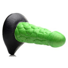 Silicone dildo: Creature Cocks Radioactive Reptile, green textured phallus with black base