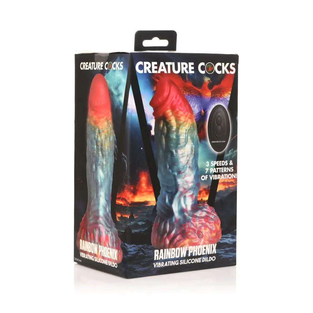 Creature Cocks Rainbow Phoenix Vibrating Silicone Dildo - Vibrators