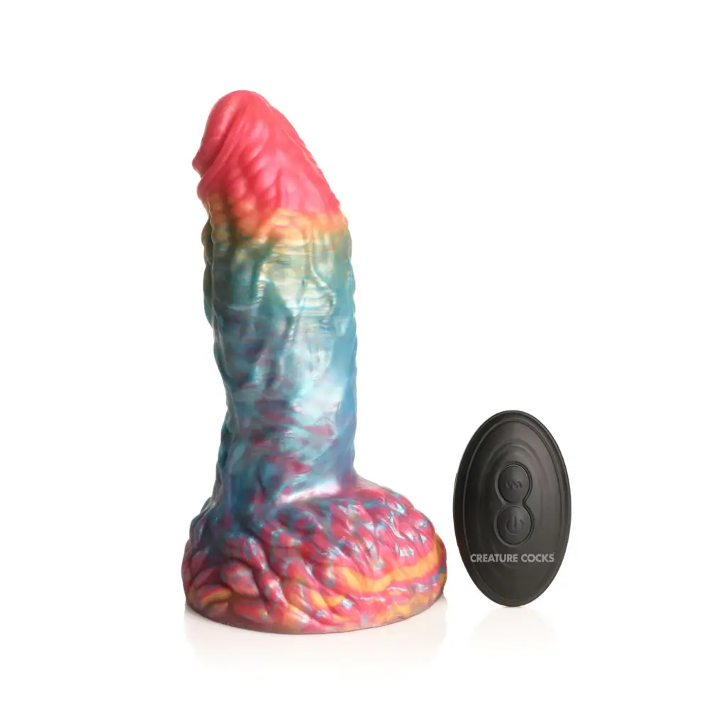 Creature Cocks Rainbow Phoenix Vibrating Silicone Dildo - Vibrators