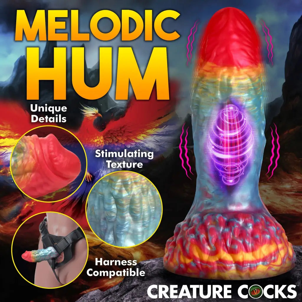 Creature Cocks Rainbow Phoenix Vibrating Silicone Dildo - Vibrators