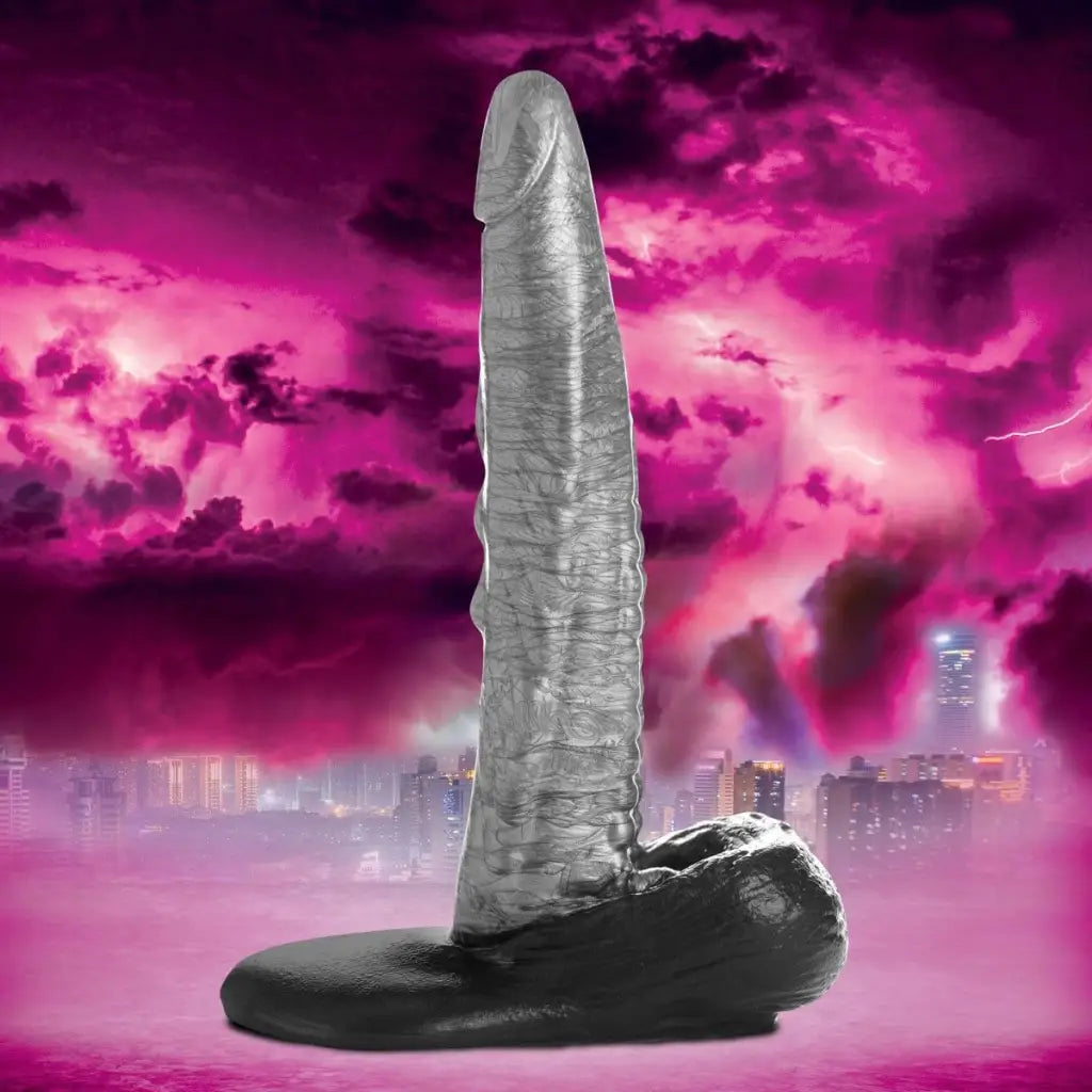 Gargoyle Rock Hard Silicone Dildo - Phallic Stone Sculpture with Rounded Base for Sensual Pleasure