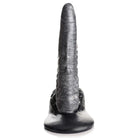 Gargoyle Rock Hard Silicone Dildo – Black, elongated, with suction cup base