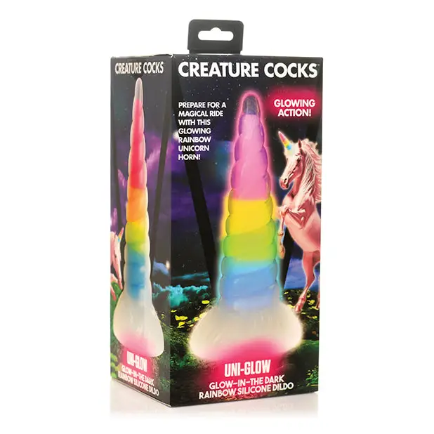 Creature Cocks Uni Glow in the Dark Silicone Dildo - Glow in the Dark - Fantasy Dildo