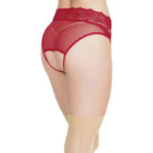 Coquette Crotchless Panty Crotchless Panty W/ Attached Garter Merlot O/s at the Haus of Shag