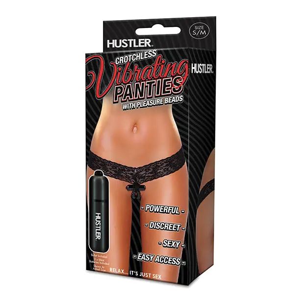 Crotchless Vibrating Panties with Pleasure Beads - Wearable Vibrator