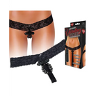 Crotchless Vibrating Panties with Pleasure Beads - Medium/Large / Black - Wearable Vibrator