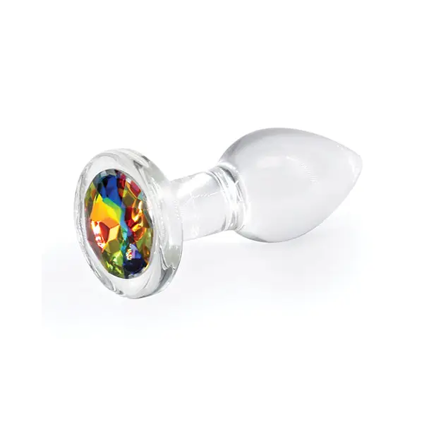 Crystal Desires Rainbow Gem Glass Plug - Butt Plug