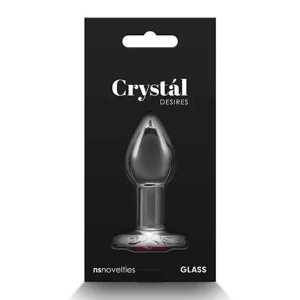 Crystal Desires Red Heart Gem Glass Plug in retail packaging