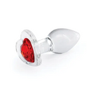 Crystal Desires Red Heart Gem Glass Plug with a beautiful heart-shaped jewel base