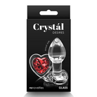 Crystal Desires: Glass anal plug with a red heart jewel base for exquisite pleasure