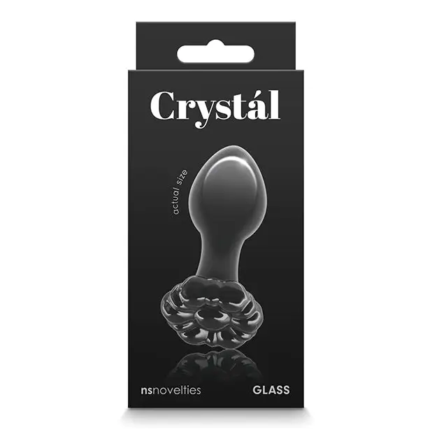 Crystal Flower - Black - Butt Plug