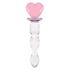 Crystal Heart of Glass 6 in. Glass Dildo Pink/Clear - Realistic Dildo