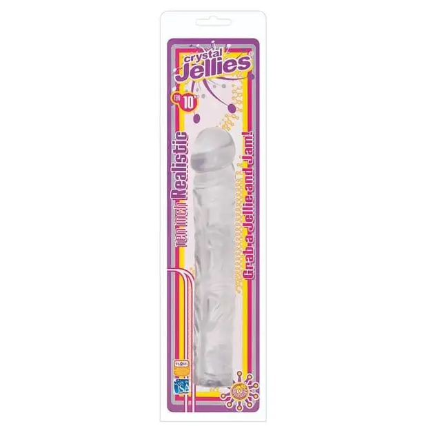 Doc Johnson Dongs & Dildos Clear Crystal Jellies 10"" Classic Dildo" at the Haus of Shag