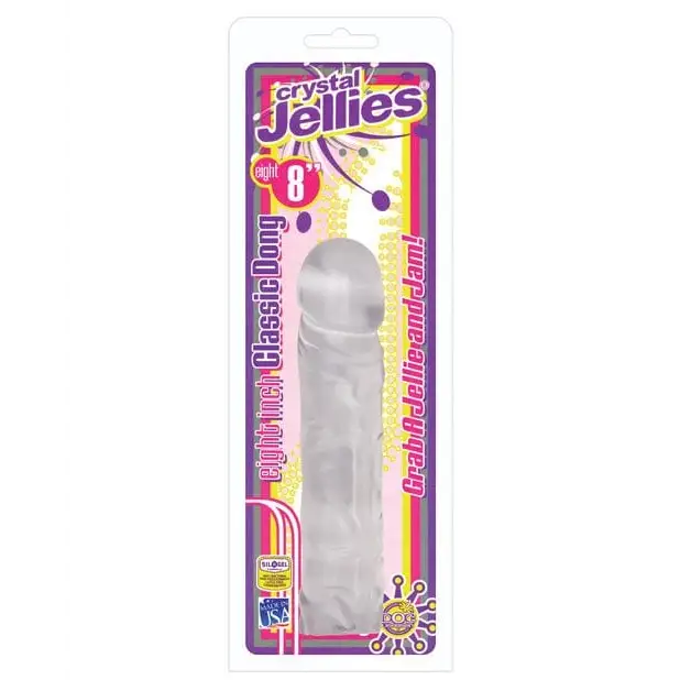 Doc Johnson Dongs & Dildos Clear Crystal Jellies 8"" Classic Dildo" at the Haus of Shag