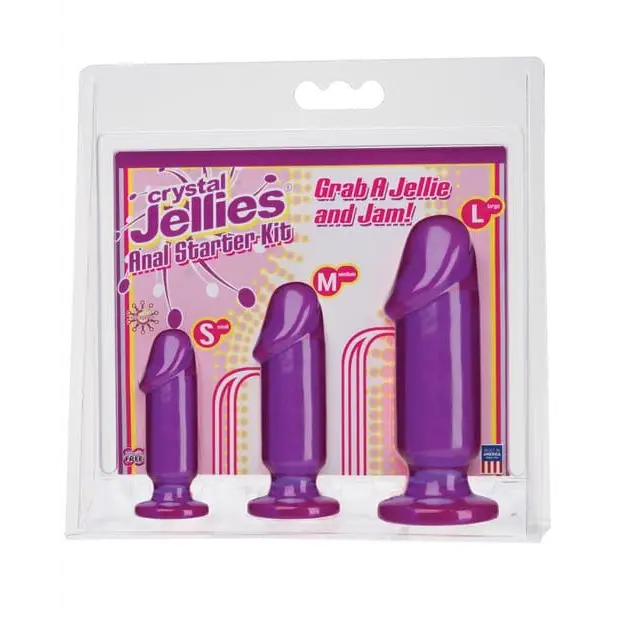 Doc Johnson Plug Purple Crystal Jellies Anal Starter Kit at the Haus of Shag