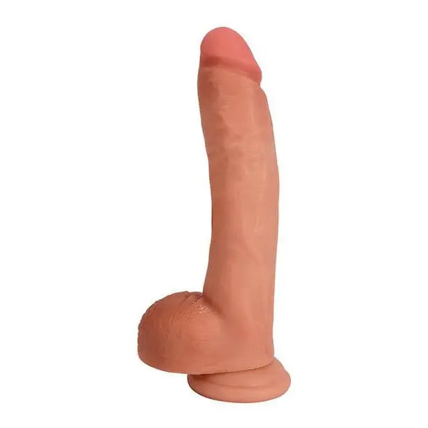 Curve Novelties Bareskin Dong w Balls - Flesh-colored silicone phallus with suction cup base