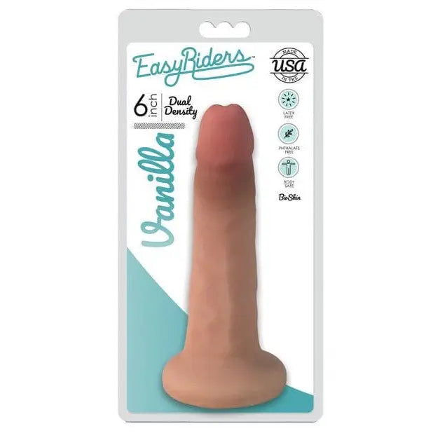 Curve Easy Rider Dual Density Bioskin Dong Vanilla - Flesh-colored 6’ Slim Sex Toy in Packaging