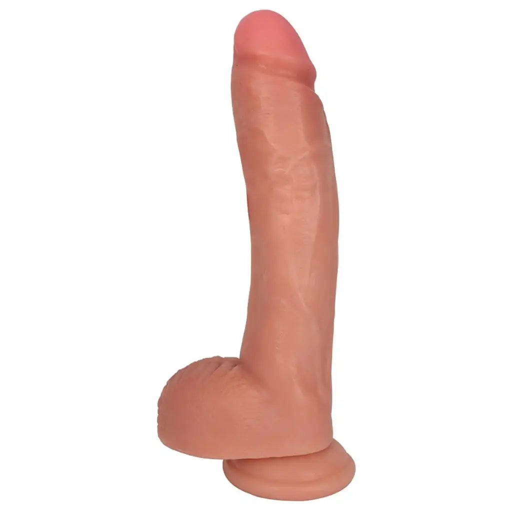 Curve Novelties Jock 10’ flesh-colored dildo with balls and suction cup base