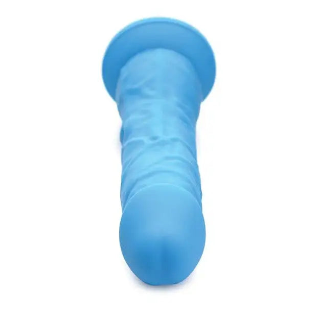 Curve Novelties Lollicock: Blue silicone dildo with textured shaft and flared base