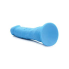 Blue silicone adult toy with flared base by Curve Novelties Lollicock 7’ Silicone Dildo