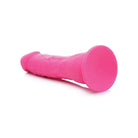 Pink silicone Curve Novelties Lollicock 7’ dildo with a cylindrical shape and rounded end