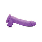 Curve Novelties Lollicock 7’ purple silicone dildo with balls, phallic shape