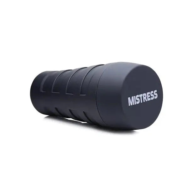 Black cylindrical foam roller with ’MISTRESS’ for Curve Novelties Mistress Brittany Deluxe Stroker