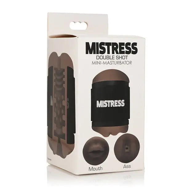 Curve Novelties Mistress Mini Double Stroker Ass & Mouth - Chocolate - Manual Stroker