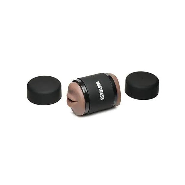 Black plastic ear plugs with cover from Curve Novelties Mistress Mini Double Stroker