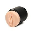 Close-up of Curve Novelties Mistress Mini Double Stroker Mouth & Pussy with black tube