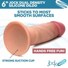 Curve Novelties Dildos 6 Inch Curve Toys Jock Dual Density 6 in. Silicone Dildo with Suction Cup Light at the Haus of Shag